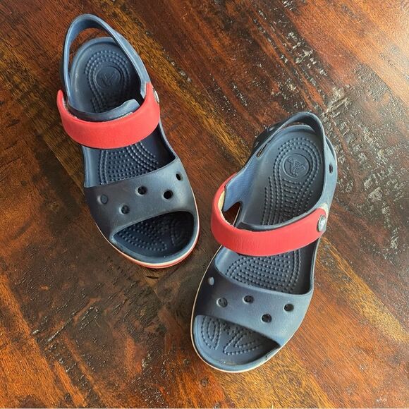 Croc Bayaband Sandal kids size toddler 12 crocband navy red velcro - Picture 1 of 7
